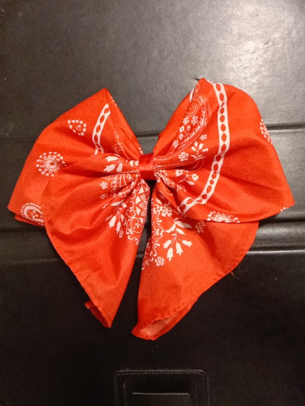 Red Paisley Bow Hair Clip - Women Accessories